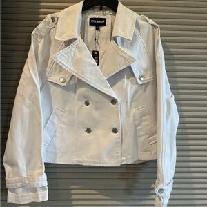 Steve Madden Women's Blazer Long Sleeves Double Button Size Large White NWT